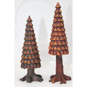 Dept 56 Village Accessory - Village Pine Cone Trees, set of 2